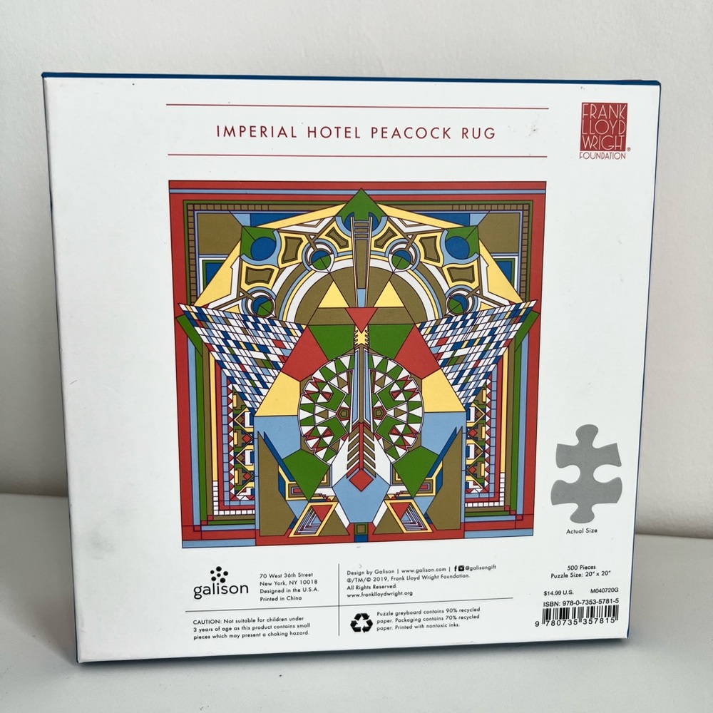 Galison 500-pc Jigsaw Puzzle Gold Foil Frank Lloyd Wright BRAND NEW/SEALED - Picture 5 of 8